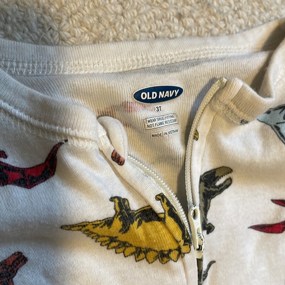 3t Old Navy dinosaur footed pajamas - Picture 2 of 2